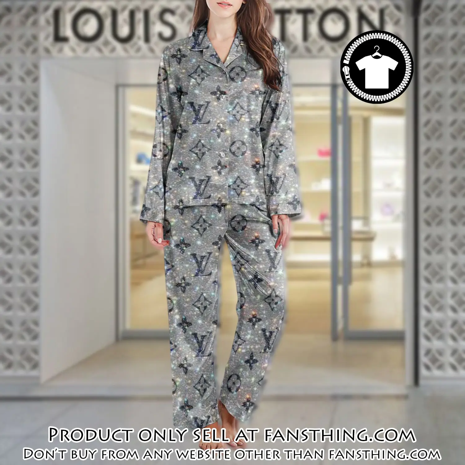 Lv monogram long satin pajama set pjs1008 fst0722550